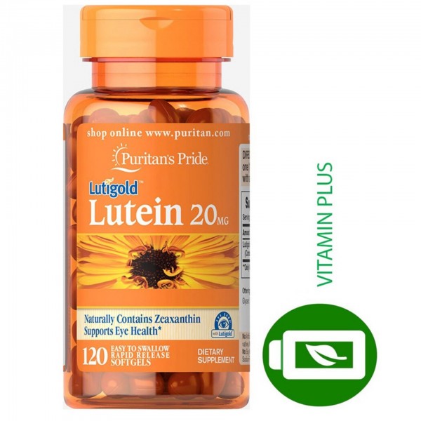 Viên uống bổ sung lutein giúp sáng mắt cải thiện thị lực giảm đau mỏi mắt Vitamin  Mỹ Puritans Pride Lutigold Lutein 20mg 120 viên
