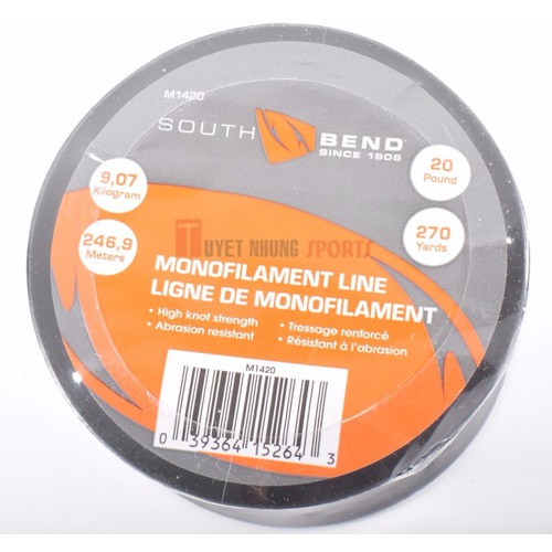 Dây cước câu cá monofilament south bend chịu lực 9,07 kg, dài 246,9 m