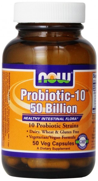 NOW Foods Probiotic-10, 50 Billion, 150 Vcaps (50x3)