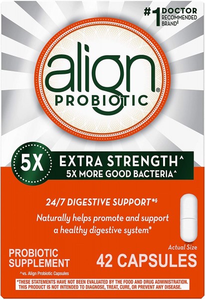 Align Probiotic Extra Strength, Probiotics for Women and Men, #1 Doctor Recommended Brand, 5X More Good Bacteria to Help Support a Healthy Digestiv...