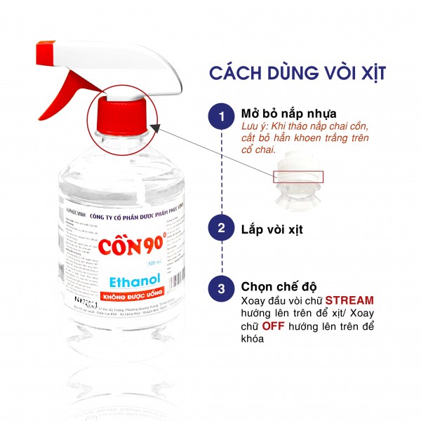 Cồn 90 Độ 500ml - Sát Trùng Vết Thương Sát Khuẩn Đồ Vật