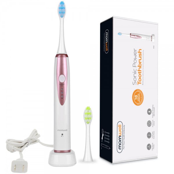 Mornwell D02 Sonic Wireless Electric Toothbrush Rechargeable IPX7 Waterproof 3 Brushing Modes Electric Toothbrush For De