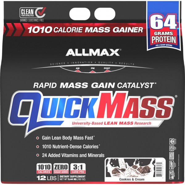 ALLMAX Nutrition QuickMass (Cookies and Cream, 12 Pound)