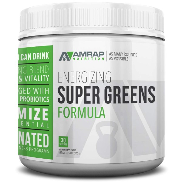 AMRAP Nutrition Energizing Super Greens Powder, 300g, WADA Compliant, Athlete Approved (30 Servings)