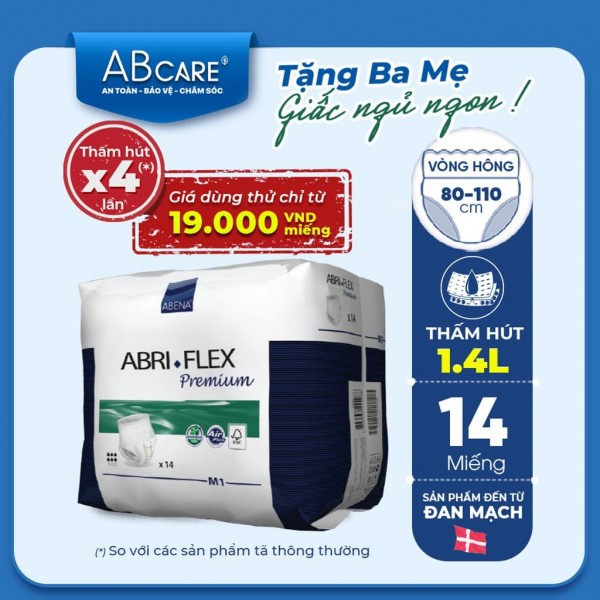 Tã quần người lớn Abri Flex Premium M1 (1400ml) (14 miếng)