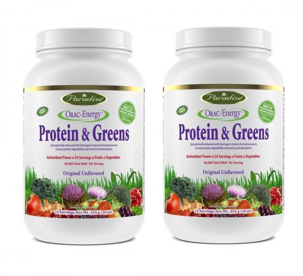 Paradise Herbs Orac Energy Protein Powder, Greens,454 g (Pack of 2)