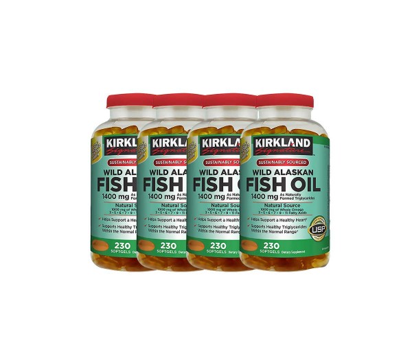 Kirkland Signature Wild Alaskan Fish Oil 1400 mg, 230 Softgels (Pack of 4)