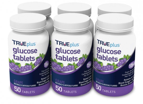 TRUEplus® Glucose Tablets, Grape Flavor - 50ct Bottle – 6 Pack