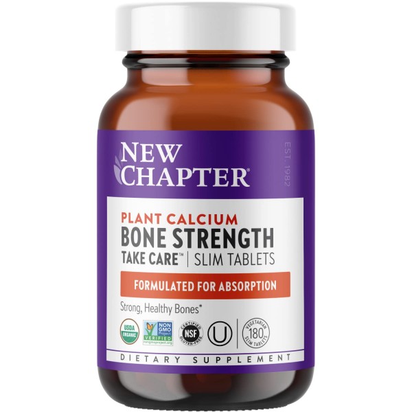 New Chapter Calcium Supplement– Bone Strength Organic Plant Calcium with Vitamin K2 + D3 + Magnesium, Vegetarian, Gluten Free - 180 Count (2 Month ...