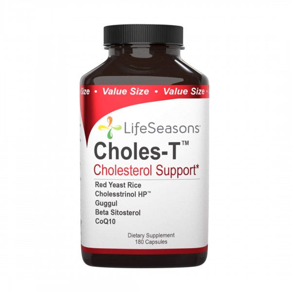 LifeSeasons - Choles-T - Natural Cholesterol Support Supplement - Aids in Heart and Liver Health - Contains Red Yeast Rice - 180 Capsules