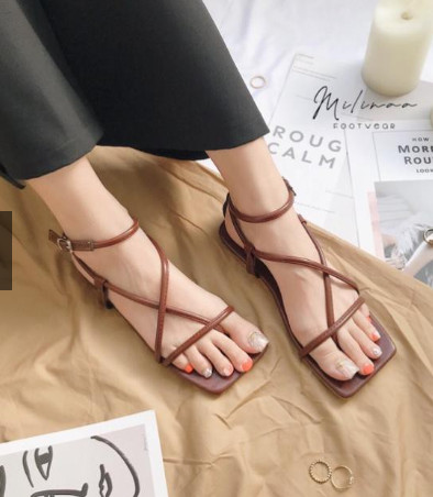 [HCM]SANDAL NỮ DÂY NGANG MÃNH XỎ NGÓN VÒNG CỔ KHOÁ GÀI SD-0283