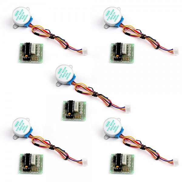 5 Set Arduio DIY Kit ULN2003 Driver Module Board+28BYJ-48 5V 12V Reduction Step Motor Gear Stepper Motor 4 Phase Step Mo