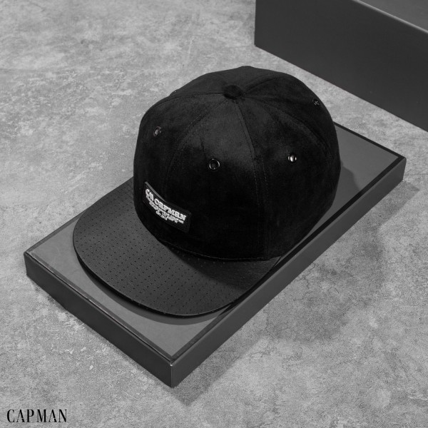 Mũ snapback chính hãng CAPMAN nón lưỡi trai hiphop CM150 vải da lộn màu đen