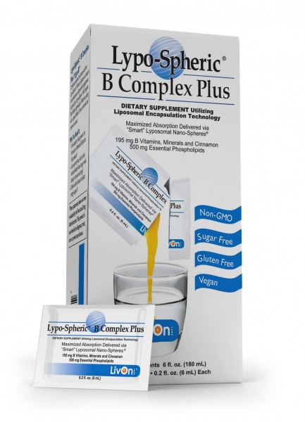 Lypo-Spheric B Complex Plus – 30 Packets – 195 mg B Vitamins, Minerals & Cinnamon Per Packet – Liposome Encapsulated for Maximum Bioavailability – ...