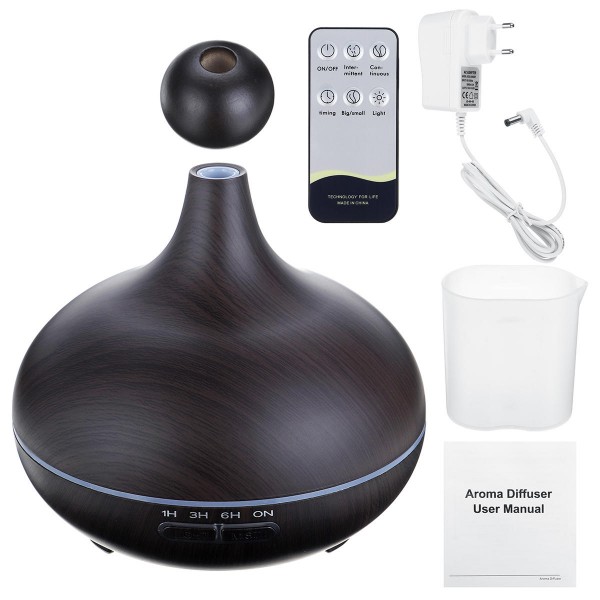 Ultrasonic Air Humidifier Essential Oil Aroma Diffuser Mist Maker Remote Control with 7 Color Night Lights