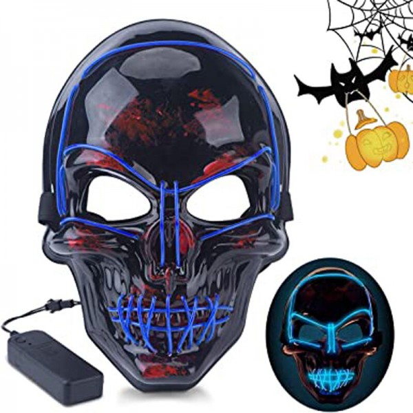 Halloween LED Mask Fluorescent Glowing Mask Cold Light Mask Party EL Mask Light Up Masks Glow In Dark