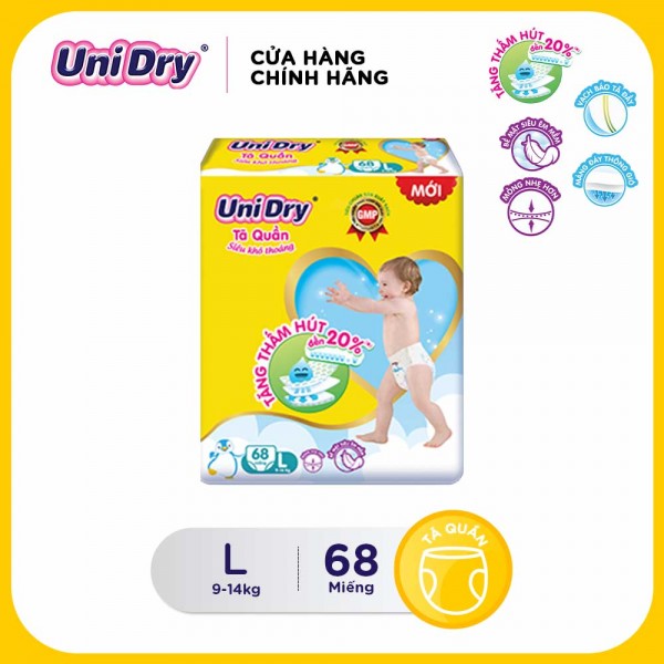 [Freeship] Tã quần Unidry gói Super Jumbo M74-L68-XL62-XXL56 [Phiên bản mới]