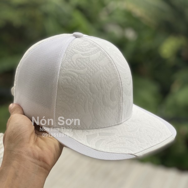 Nón Sơn Snapback Hoa Văn Trắng- Nón Hiphop Nón Sơn - Nón Snapback Nón Sơn - Mũ snapback hiphop nam nữ NÓN SƠN chính hãng