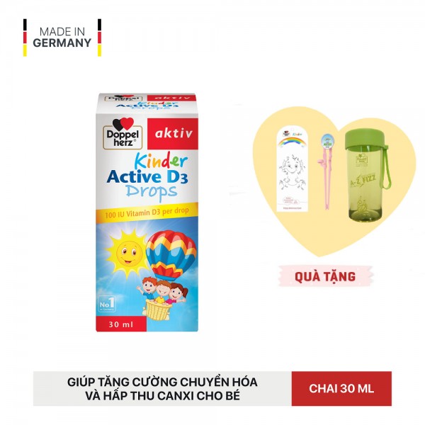 Siro bổ sung Vitamin D3 tăng đề kháng cho trẻ Doppelherz Aktiv Kinder Active D3 Drops (Chai 30ml)