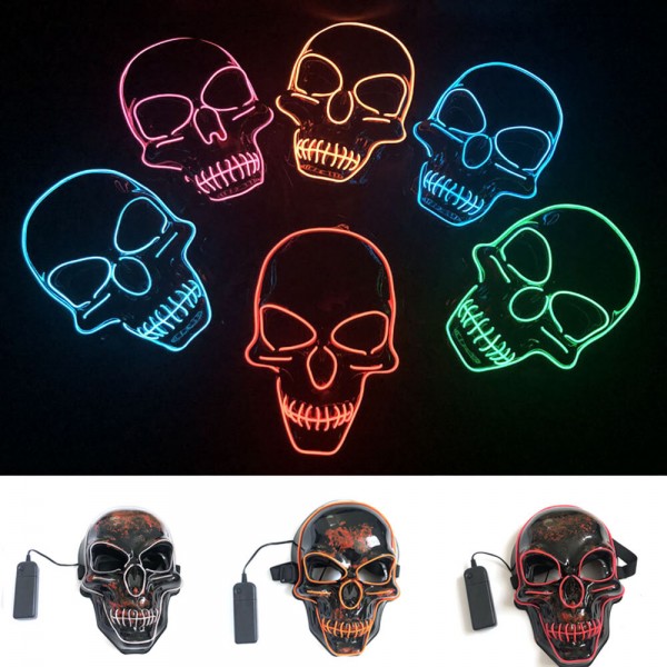 Halloween LED Mask Skull Glowing Mask Cold Light Mask Party EL Mask Light Up Masks Glow In Dark