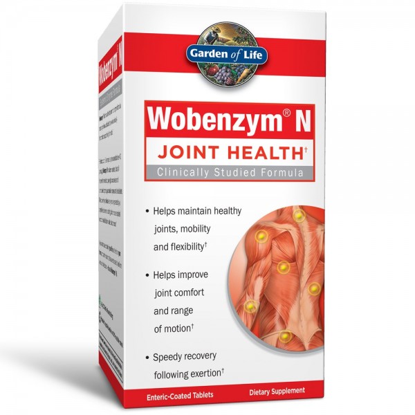 Garden of Life Joint Supplement for Men and Women - Wobenzym N Systemic Enzymes, Clinically Studied Formula for Healthy Joints, Mobility, Flexibili...