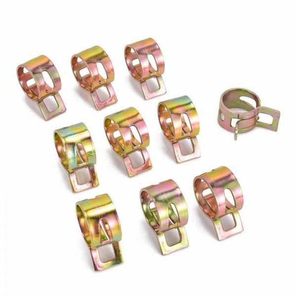 60PCS 6/9/10/12/14/15MM Galvanized Clamp and Hoop Combined with Colorful Galvanized Hose Clamp Elastic Laryngeal Cuff