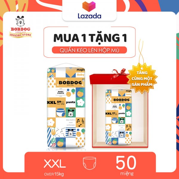 [MUA 1 TẶNG 1][Voucher giảm 30K] Voucher tích lũy 25KBỉm/Tã quần Bobdog Hút mềm và siêu hút size L58*2/XL54*2/XXL50*2/XXXL46*2 miếng