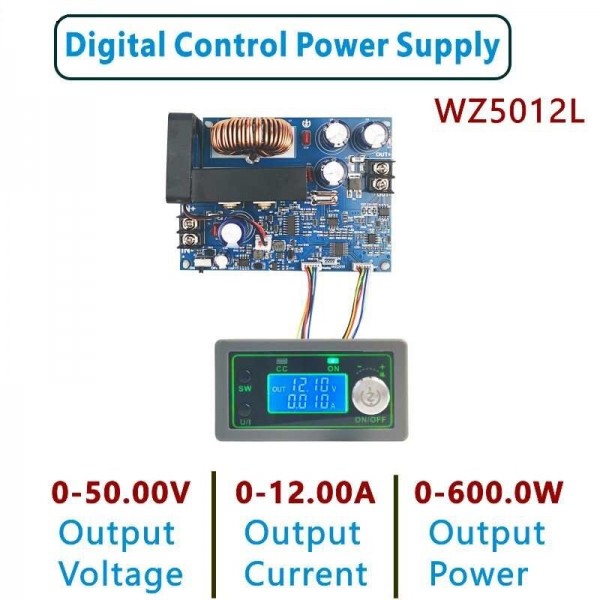 WZ5012L 50V 12A 600W LED Display DC -DC Buck Converter CC CV Step-down Power Module Adjustable Voltage Regulated Power S