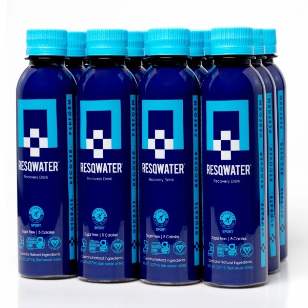 RESQWATER | Premium Sports Drink | 5 Cals & Zero Sugar | Health & Wellness Certs | Enjoyed daily by High-Performers & Elite Athletes (12 Pack)