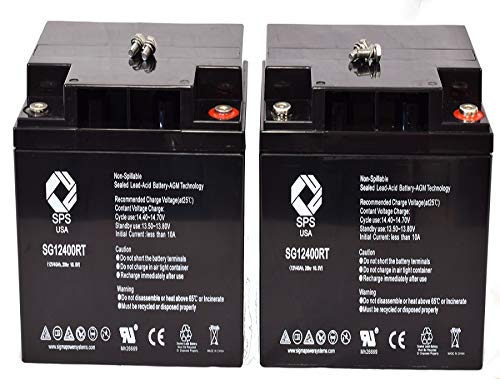 SPS Brand 12V 40Ah Replacement Battery for Pride Cyclone (Terminal RT) (2 Pack)