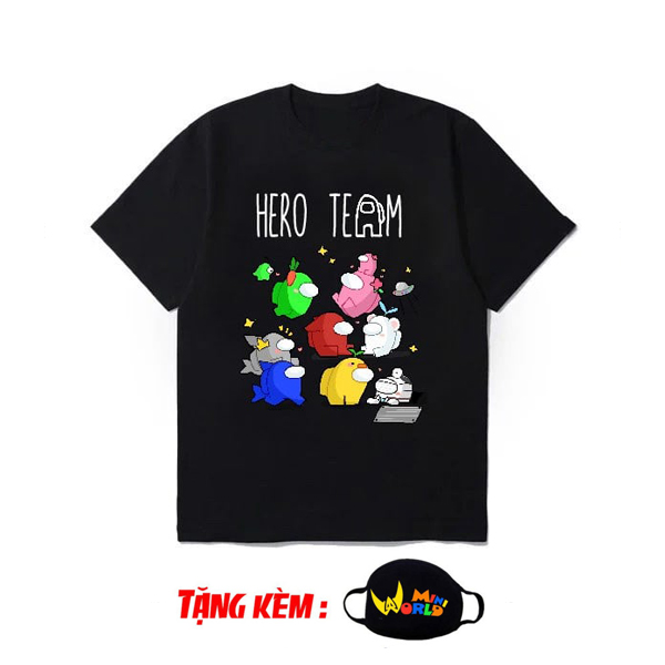 Áo Thun Among Us Hero Team - Áo Hero Team mẫu mới cực đẹp cực ngầu giá rẻ kèm quà tặng (có ảnh thật)