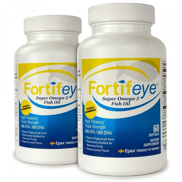 Fortifeye Vitamins Super Omega-3 Fish Oil, Lemon Flavor, Natural Triglyceride, 900 EPA / 600 DHA Per Serv. - 60 Day, 120 Softgel Capsules