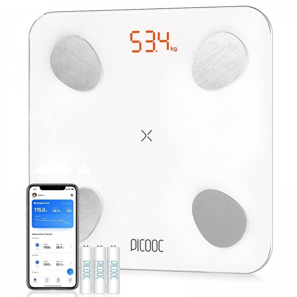 PICOOC Mini Lite Smart Body Fat Scale Body Fat Scale for Health Smart Body Analyzer LED Display Compatible iOS 12.0+ And