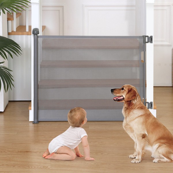 Retractable Baby Gate 33''Tall Extends to 55''Wide Baby Gates for Stairs Doorway