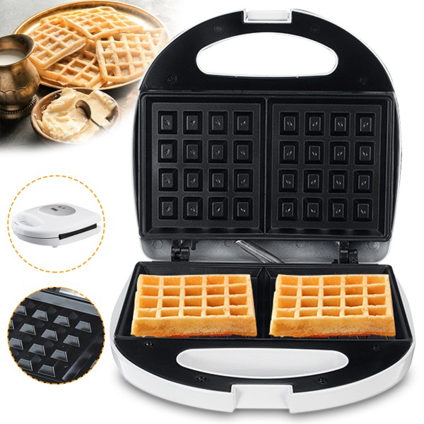 2 Type Electric Panini Press Sandwich Waffles Maker Grill Cake Panini Pancake Machine + Nonstick Grids Home Kitchen Brea