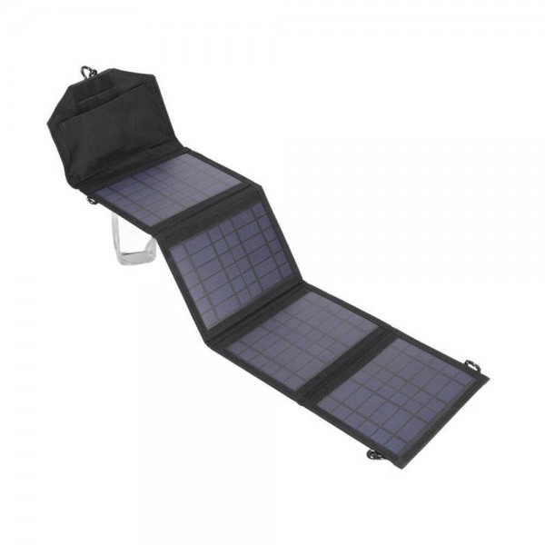 14W 5V Foldable Solar Panel Charger Dual USB Portable Solar Charging Bag for Outdoor Travelling Camping Solar Power Bank