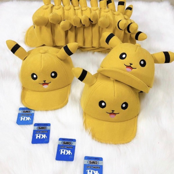 Nón / mũ lưỡi trai pikachu nhung cho bé 1t đến 6t