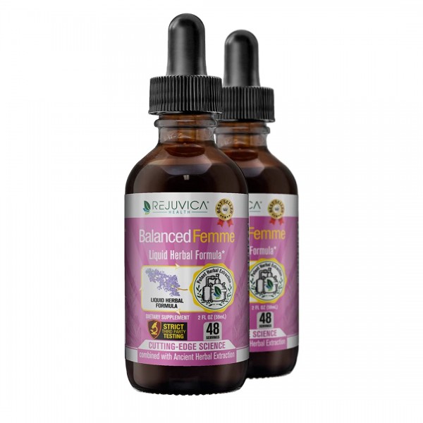 Balanced Femme Natural PMS and Menopause Support for Hot Flashes with Black Cohosh - All-Natural Liquid for 2X Absorption