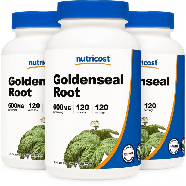 Nutricost Goldenseal Root 600mg, 120 Capsules (3 Bottles) - Non-GMO, Gluten Free, Veggie Caps