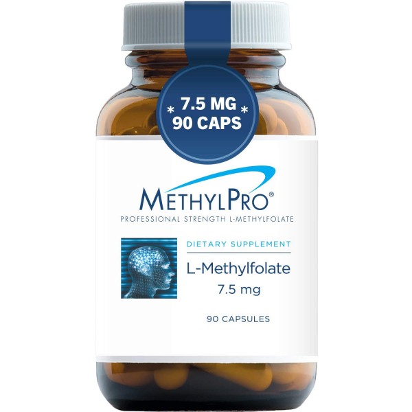 MethylPro 7.5mg L-Methylfolate (90 Capsules) - Professional Strength Active Methyl Folate, 5-MTHF Supplement for Mood, Homocysteine Methylation + I...