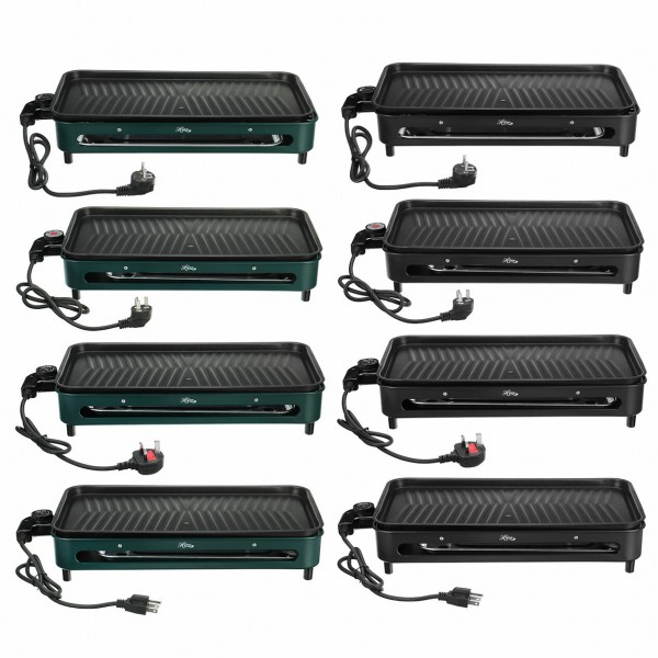 1500W 110V/220V Nonstick Electric Indoor Smokeless Grill Portable BBQ Grills with Recipes, Fast Heating, Adjustable Ther