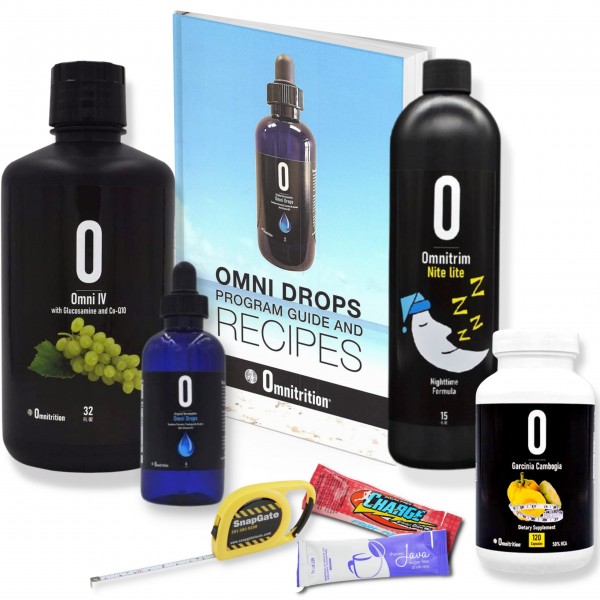 Authentic Omnitrition Omni Drop Program {Bundle] Includes: 4 oz Bottle Omni Drops w/ B12, Program Guide, Omni IV w/Glucosamine, OmniTrim Nite Lite,...