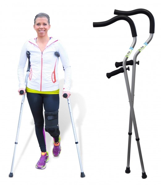 The Life Crutch - Universal Crutch| Ergonomic Handles | Articulating Tips | Supports up to 300 lbs | for Adults and Children with Heights 4'6&#...