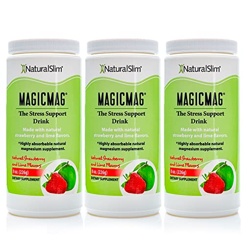 NaturalSlim Magicmag Pure Magnesium Citrate Powder – Stress, Constipation, Muscle, Heart Health, and Sleep Support | Natural Strawberry & Lime Flav...