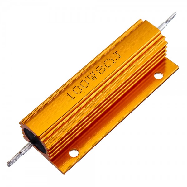 RX24 100W 8R 8RJ Metal Aluminum Case High Power Resistor Golden Metal Shell Case Heatsink Resistance Resistor