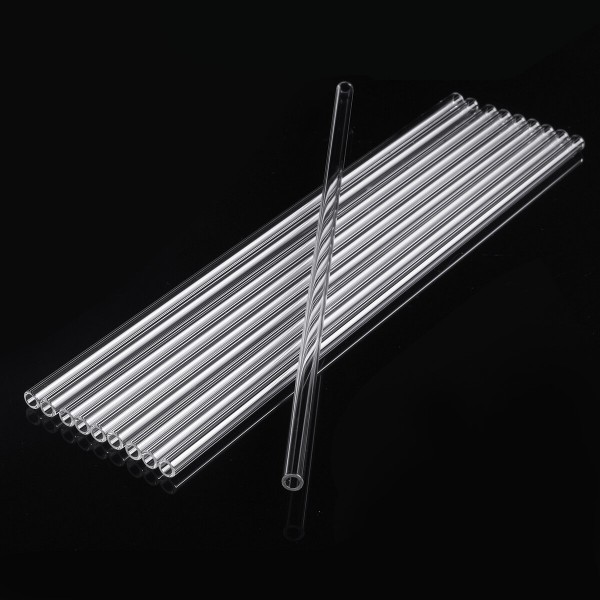 10Pcs 300mm Length OD 7mm 2mm Thick Wall Lab Borosilicate Glass Blowing Tube