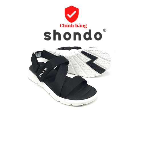 [HCM]Giày Shondo Sandal Trắng Đen F6S003