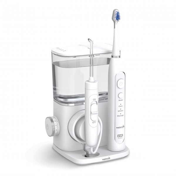 Waterpik Complete Care 9.0 Sonic Electric Toothbrush with Water Flosser, CC-01 White, 11 Piece Set