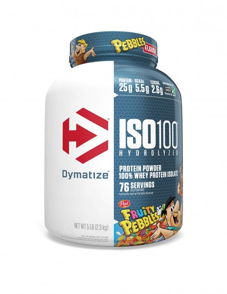 Dymatize ISO100 Hydrolyzed Protein Powder, 100% Whey Isolate Protein, 25g of Protein, 5.5g BCAAs, Gluten Free, Fast Absorbing, Easy Digesting, Frui...