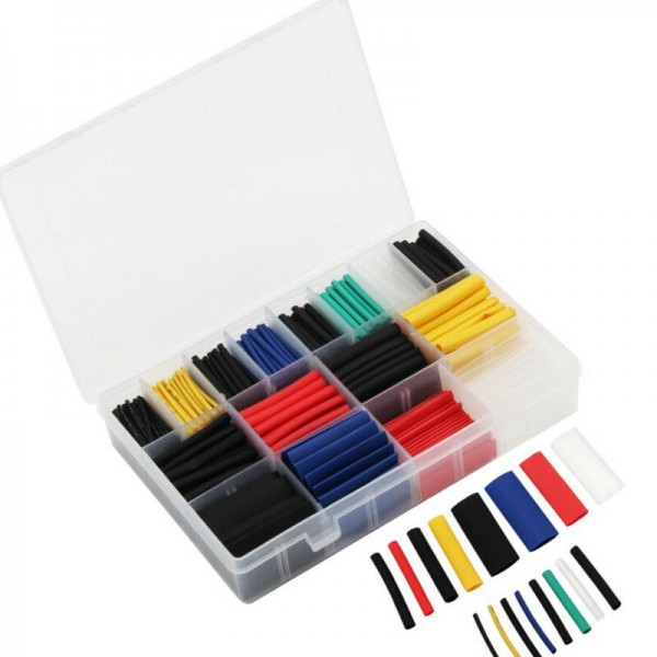 580PCS Heat Shrink Tube Thermoresistant Heat-shrink Tubing Wrapping Kit Electrical Connection Wire Cable Insulation Slee